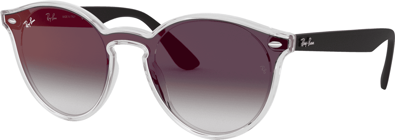 Aviator 桌布 壁紙 — 時尚Ray-Ban太陽眼鏡，配上半透明白色鏡框及漸變栗色鏡片，襯托在純黑背景上。