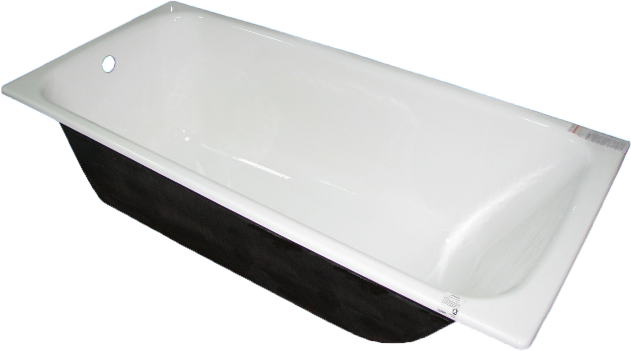 Bathtub 桌布 壁紙 — 時尚白色浴缸搭配黑色底座，置於淺藍色幾何背景上。