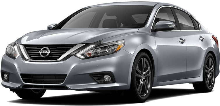 日產 桌布 壁紙 — 時尚的銀色日產轎車，在攝影棚燈光下，純白背景和微妙陰影。