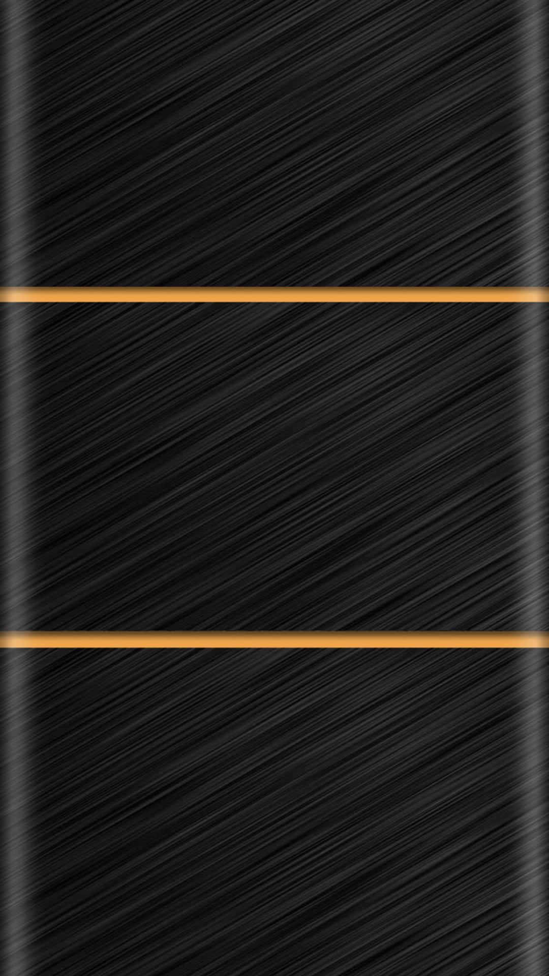 Elegant Black And Gold 桌布 壁紙 — 時尚的黑色拉絲金屬表面，帶有兩條水平金色條紋，營造出簡約現代設計。