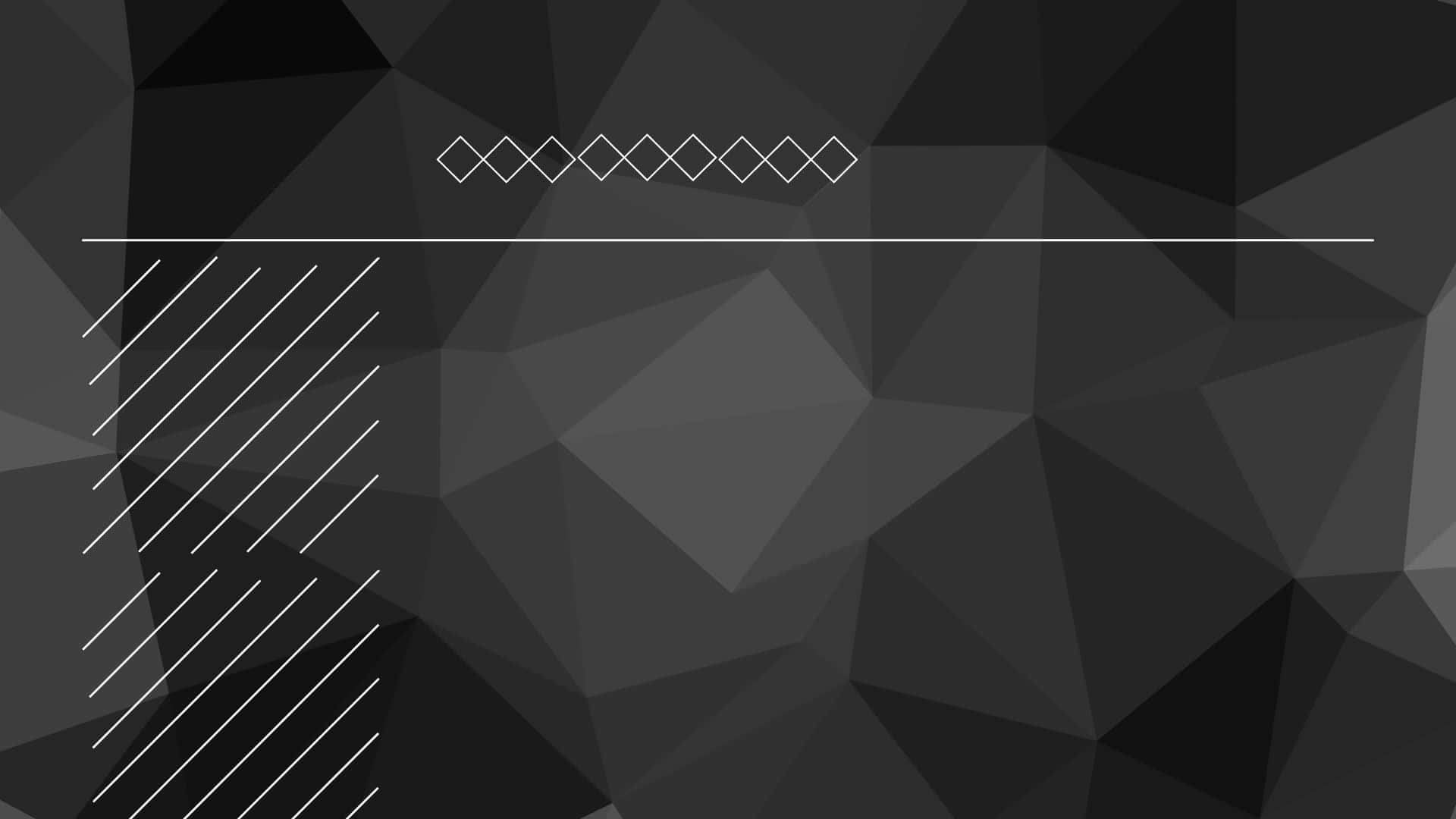 Geometric Desktop 桌布 壁紙 — 時尚黑色多邊形壁紙，帶有白色幾何線條和鑽石圖案，適合現代數位設計。