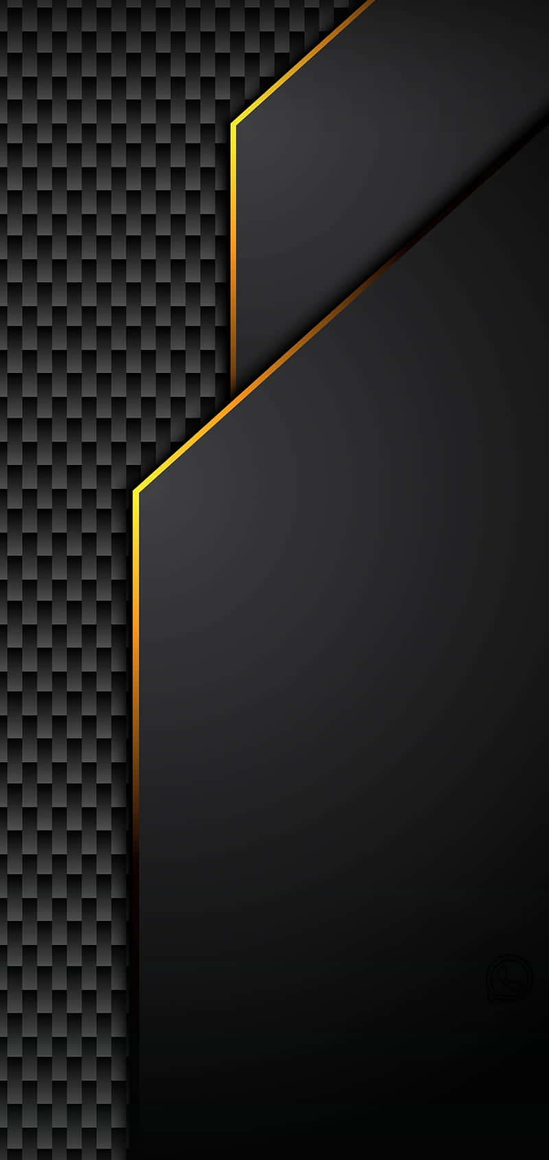 Elegant Black And Gold 桌布 壁紙 — 時尚黑色碳纖維紋理搭配大膽金色幾何線條，呈現極簡奢華設計。