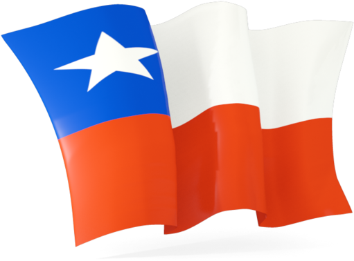 Chile 桌布 壁紙 — 智利國旗動態飄揚，藍色星星、白色和紅色條紋以閃亮的3D風格生動呈現。