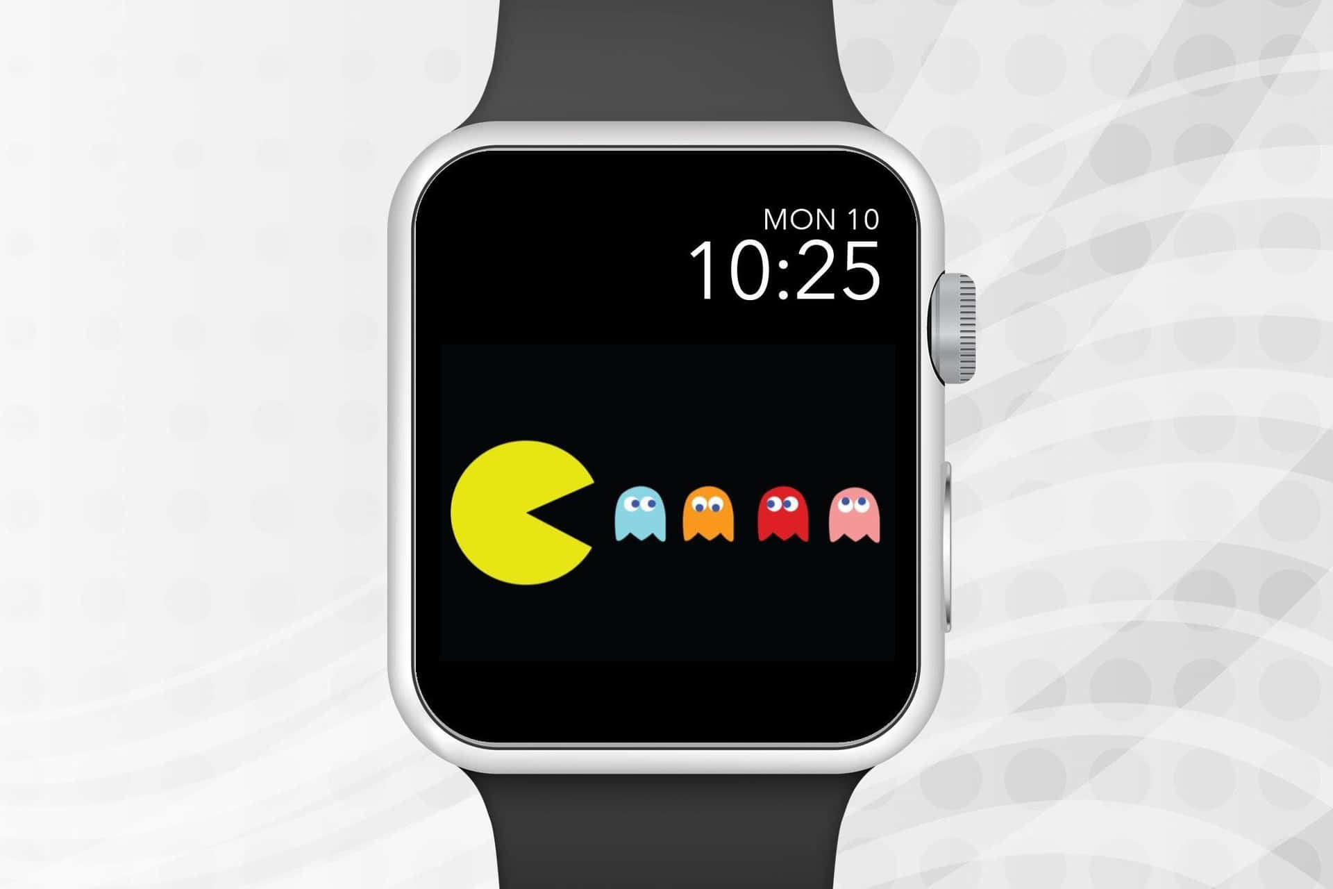 智慧手錶顯示小精靈遊戲及四個幽靈 — Apple Watch 動態 壁紙