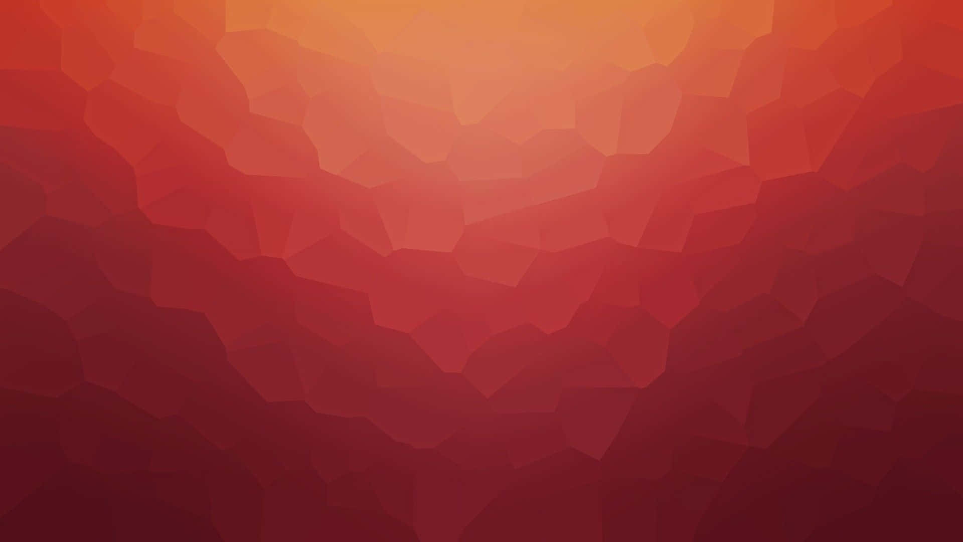 1920x1080 Red 桌布 壁紙 — 暖紅色和橙色的漸層在整個畫面中形成幾何低多邊形圖案。