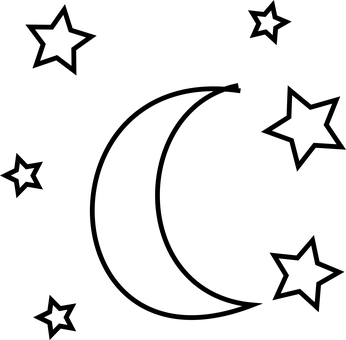 暗月剪影夜空 壁紙