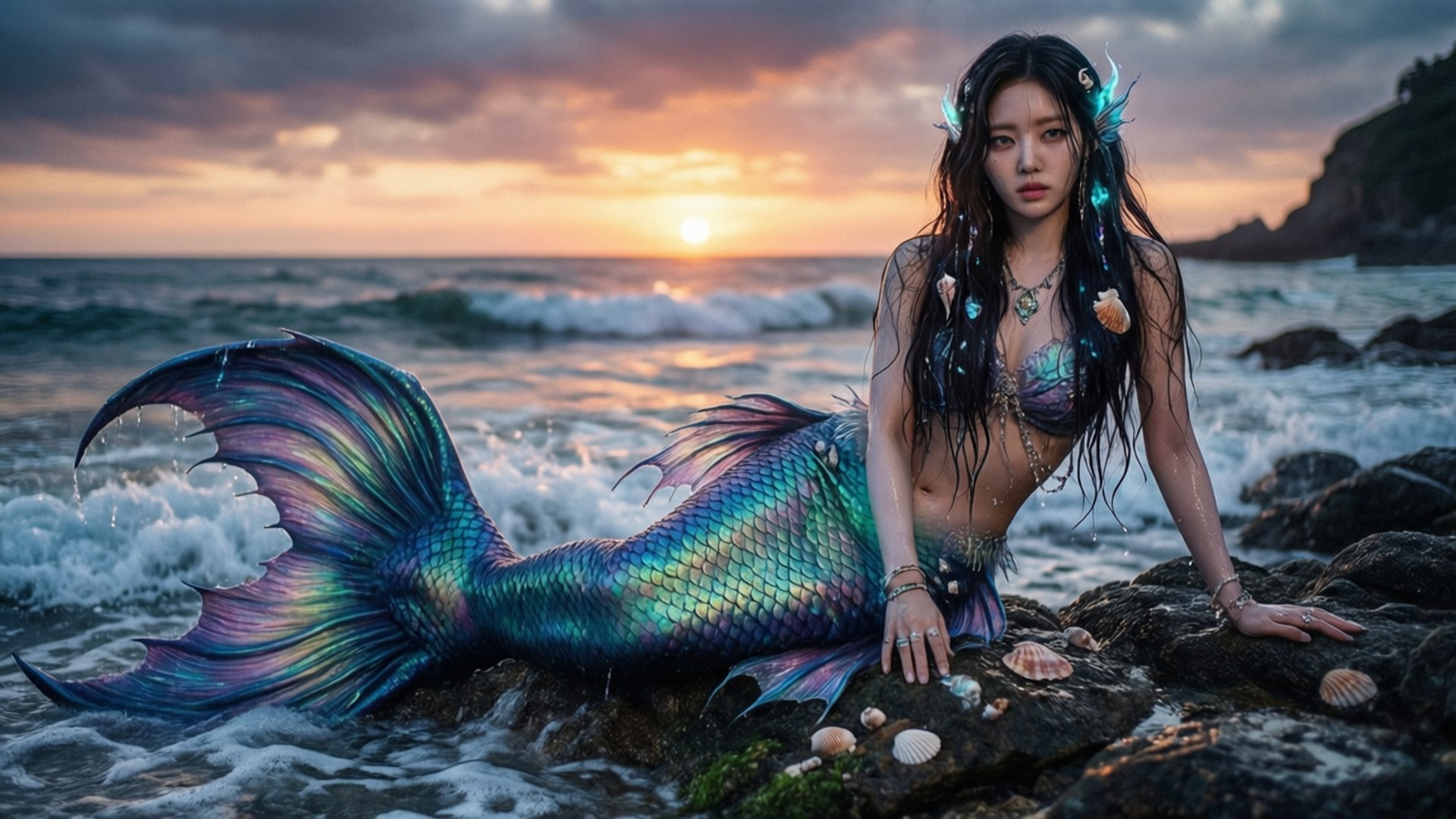暮色美人魚 壁紙
