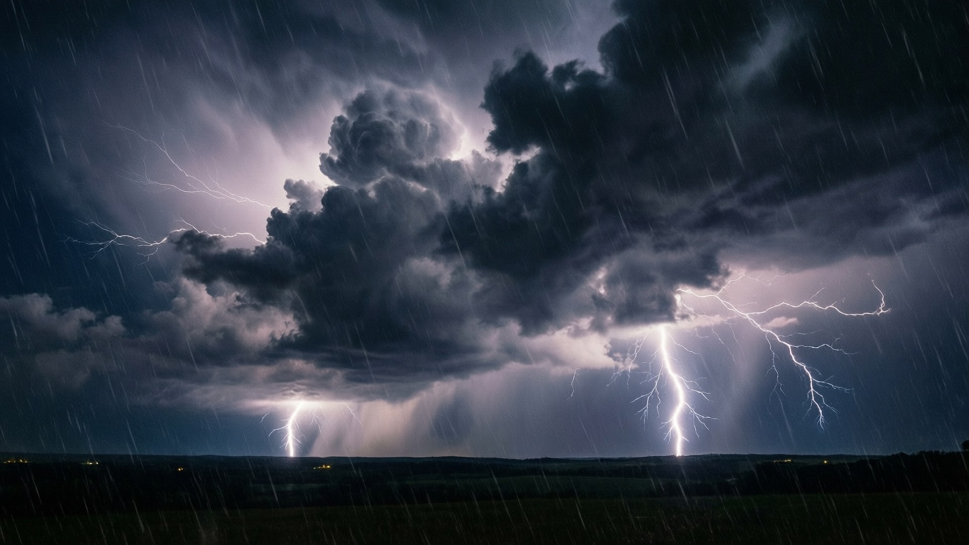 暴風雨中的閃電 壁紙