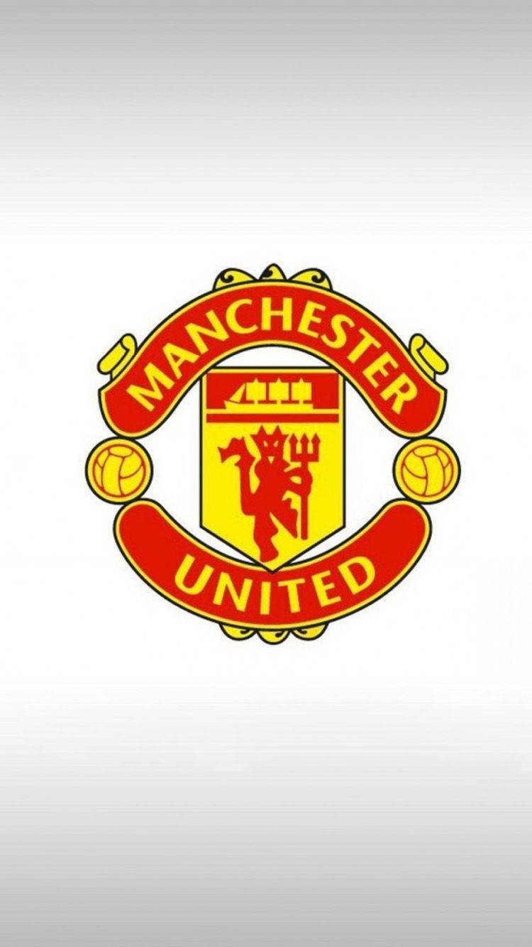 Manchester United Logo 桌布 壁紙 — 曼聯標誌性會徽居中於帶有微妙漸層的潔白背景上。