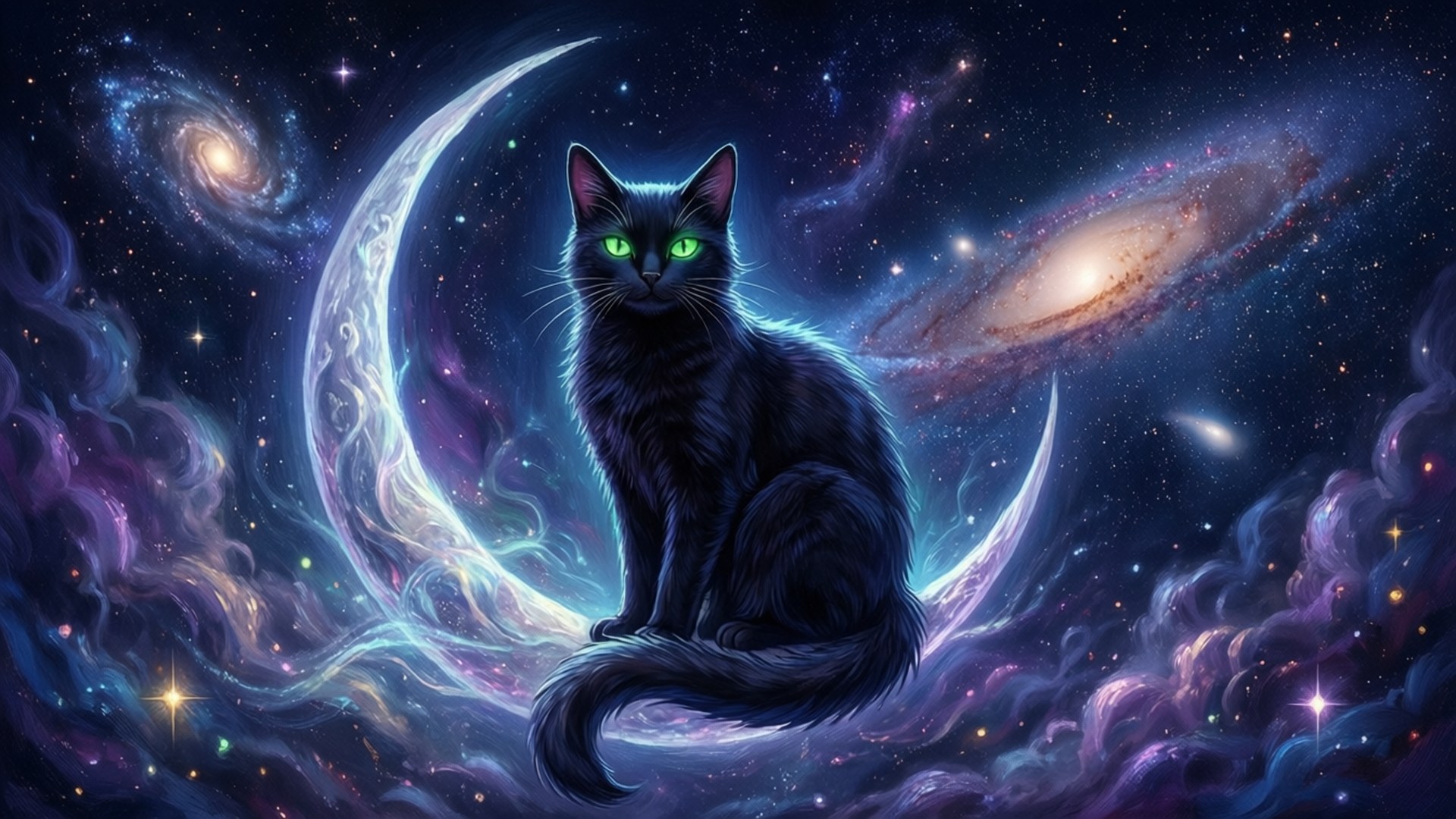月光星辰貓 壁紙