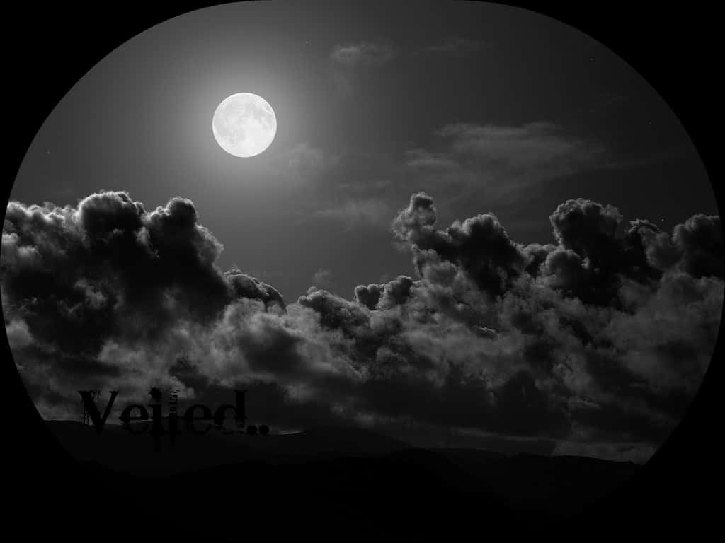 月光雲景夜空 壁紙