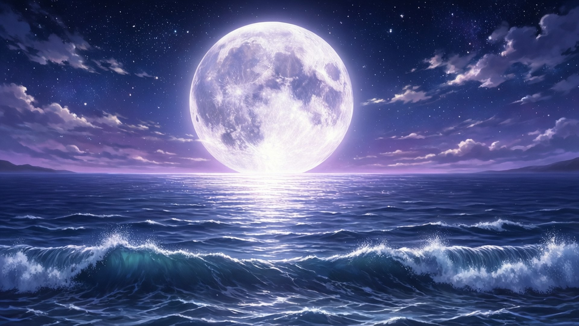 月夜海洋 壁紙