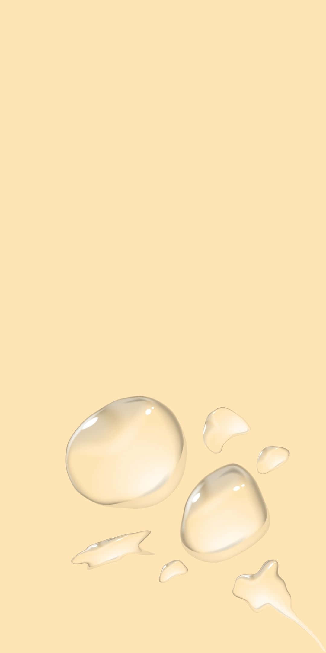 酷 桌布 壁紙 — 有光澤的水滴和水花停留在柔軟的米色背景上，帶有細微的高光。