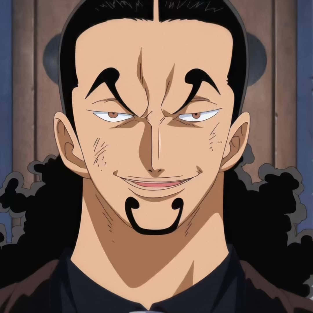 Rob Lucci 桌布 壁紙 — 木質背景前，一位神情嚴肅、擁有銳利眉毛和山羊鬍的動漫男性特寫。