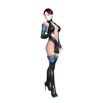 未來感女性角色戴面具 壁紙