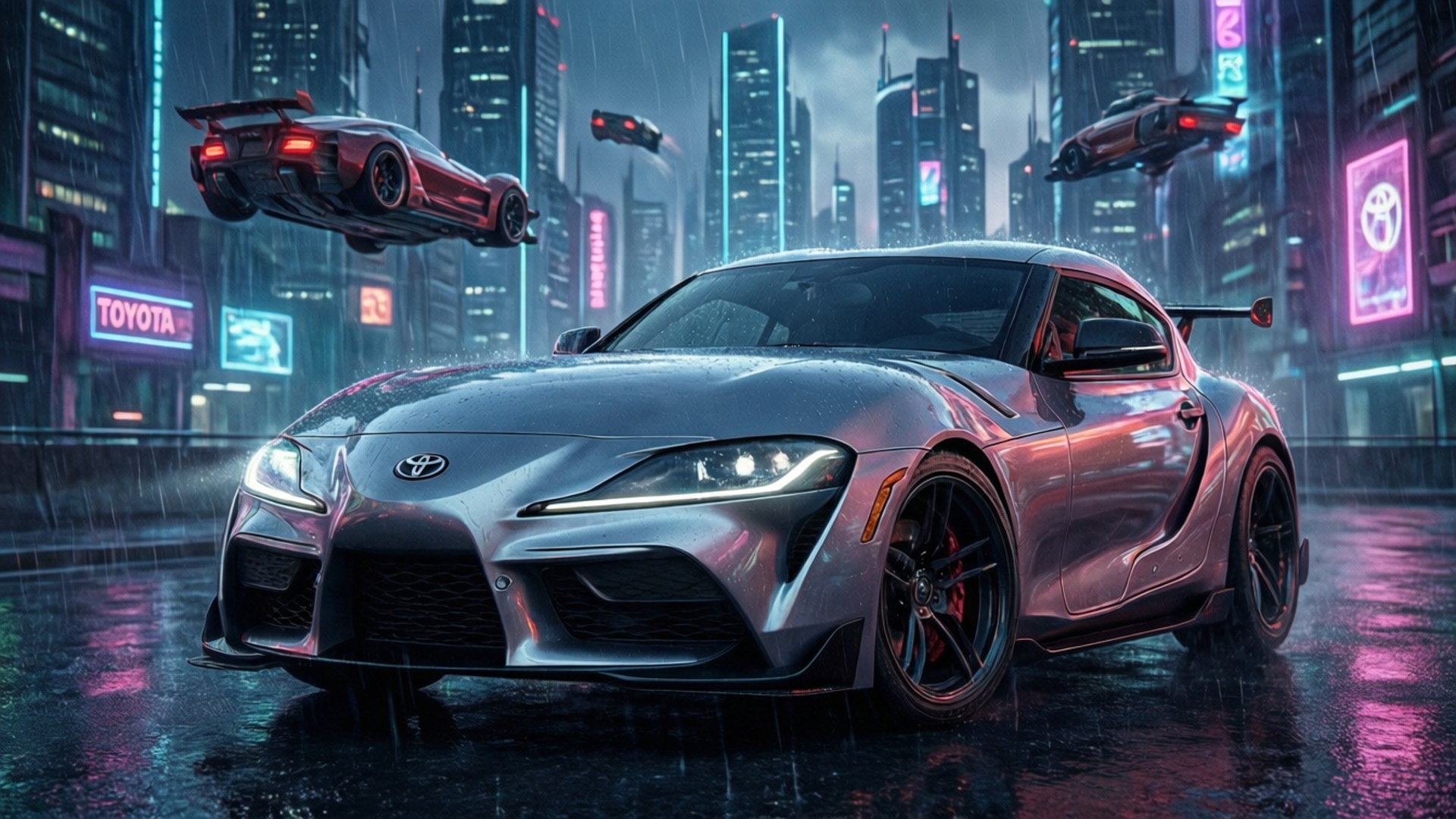 未來賽博龐克豐田Supra 壁紙