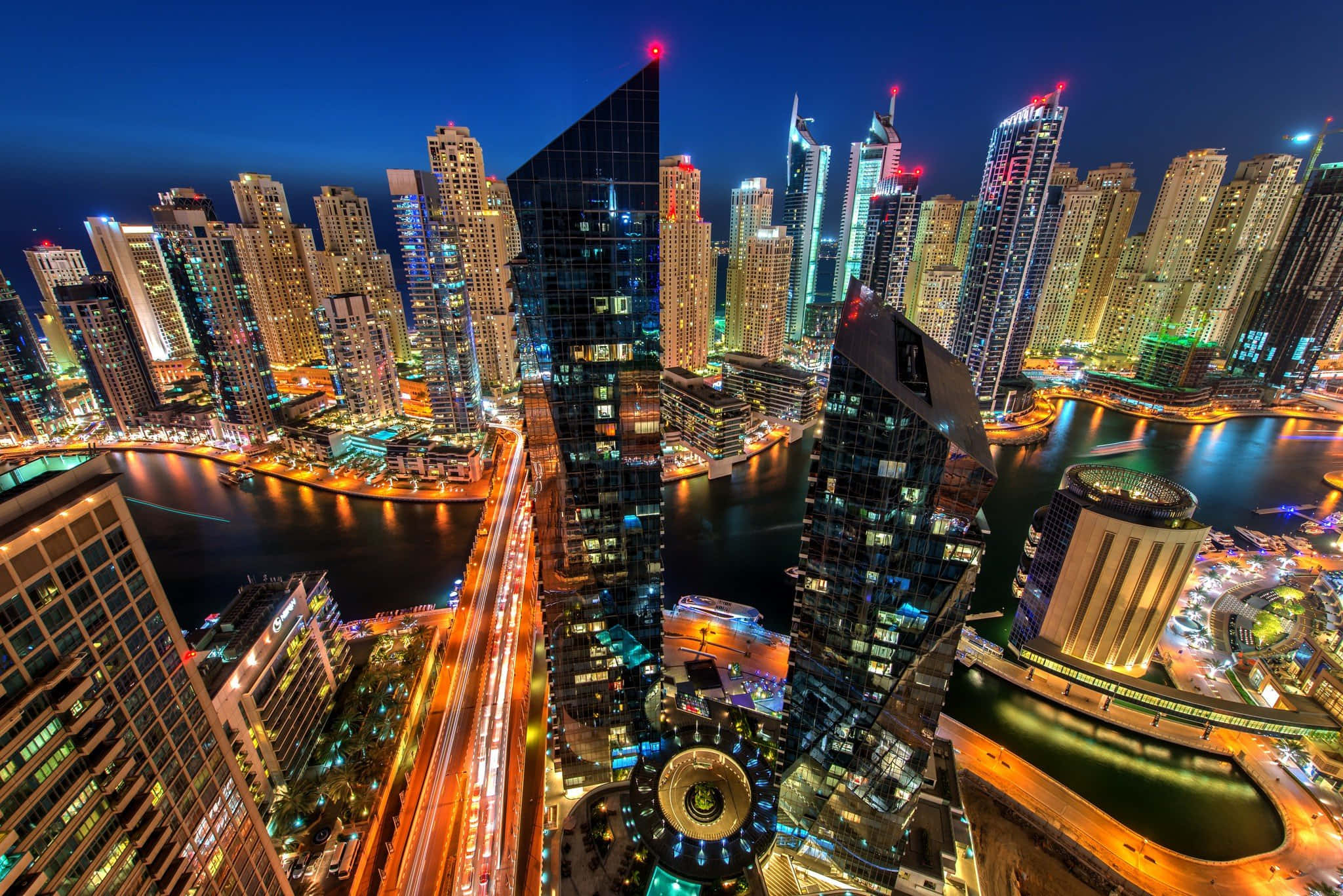 杜拜城市夜景 壁紙