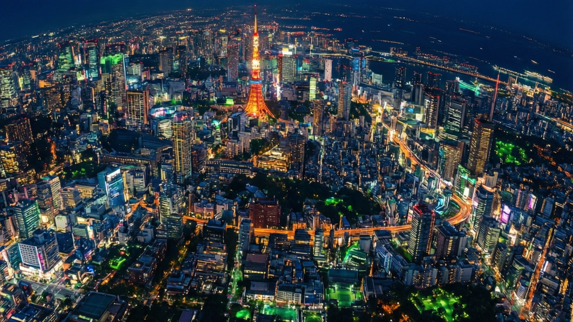 東京夜色網格 壁紙