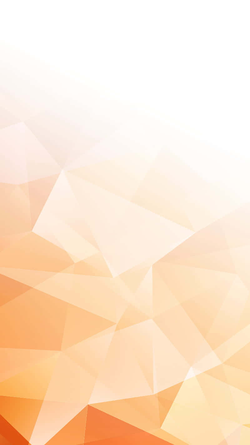 Orange Gradient 桌布 壁紙 — 柔和幾何多邊形圖案，以溫暖的橙色和奶油色調漸變至白色。