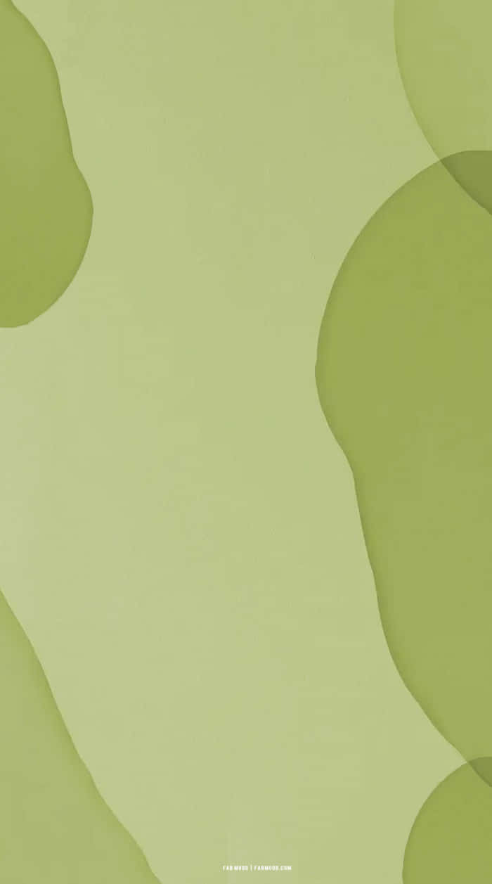 Olive Green iPhone 桌布 壁紙 — 柔和抽象壁紙，在淡綠色背景上重疊著柔和的綠色有機形狀。