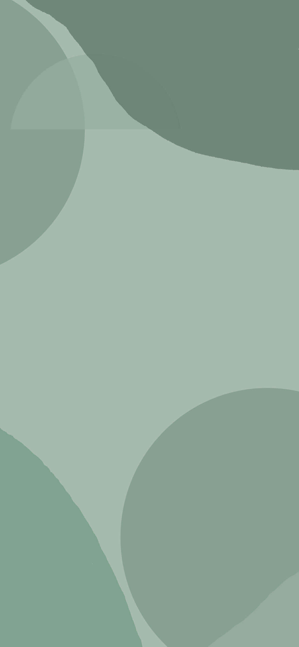 Sage Green Collage 桌布 壁紙 — 柔和抽象壁紙，淺灰綠色背景上重疊著柔和的綠色圓圈。