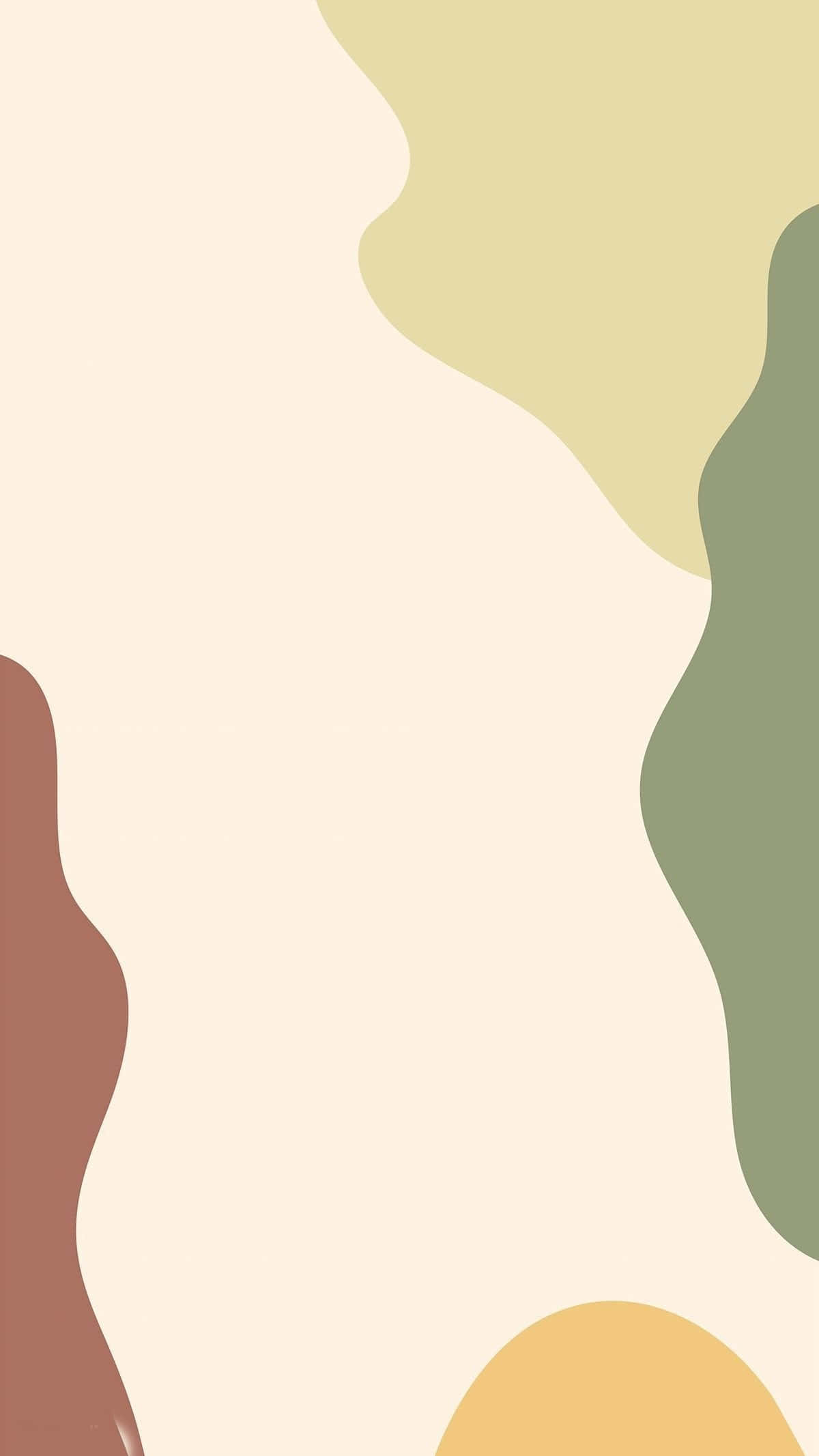 Earth Tones 桌布 壁紙 — 柔和抽象形狀以大地色調在奶油色背景上流動，構成極簡主義構圖。