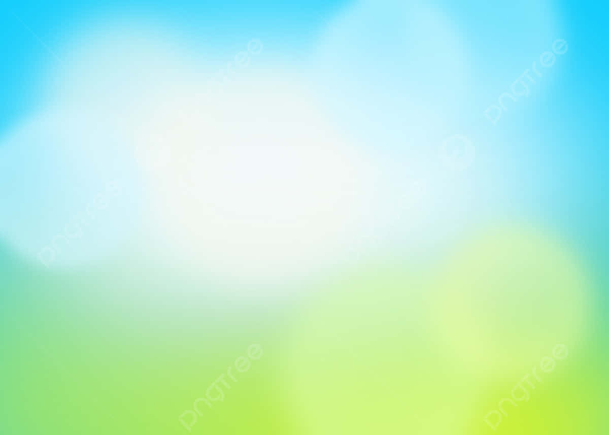 漸層 桌布 壁紙 — 柔和散景效果，帶有發光的光圈，融合天藍色和草綠色調。
