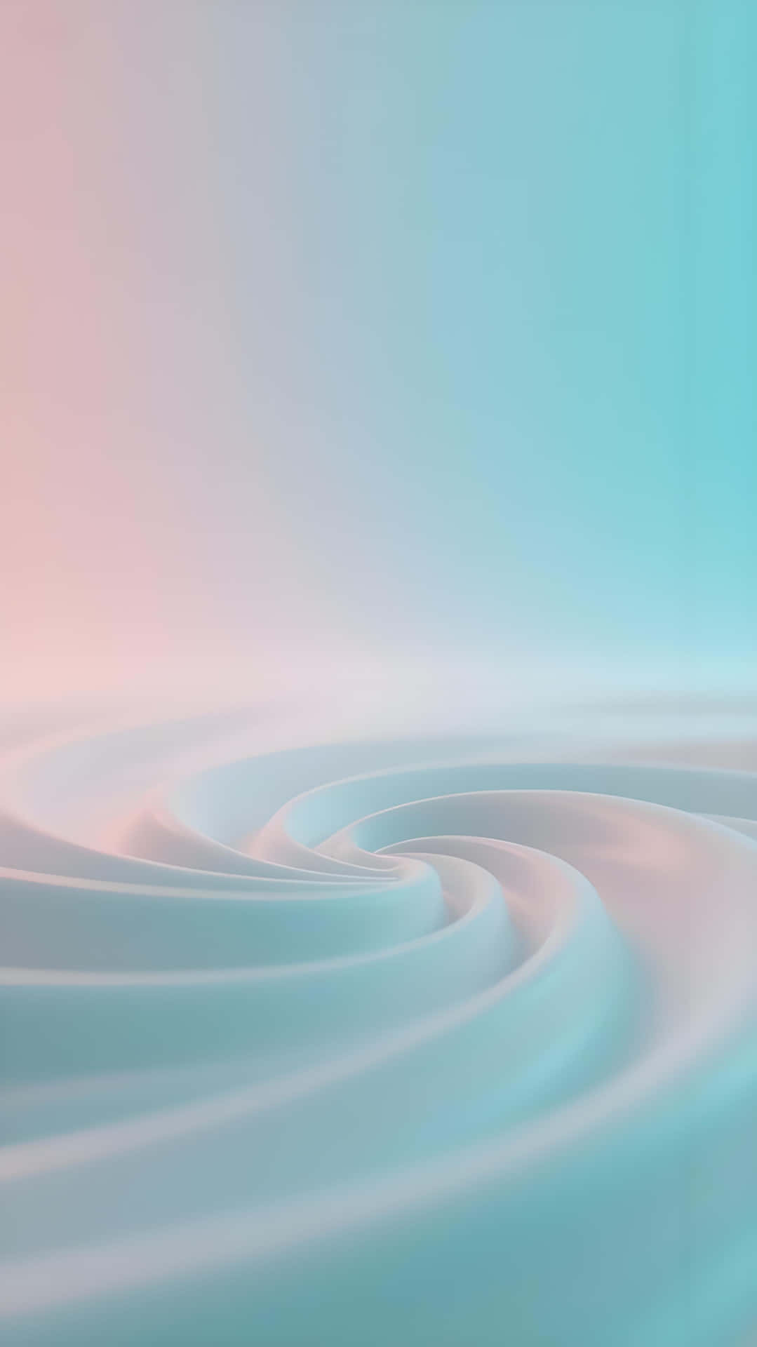Pastel Swirl: Dreamy Fresh Gradient Wallpaper 壁紙 — 柔和旋轉的粉紅色和青色漸變創造出流暢的抽象圖案。