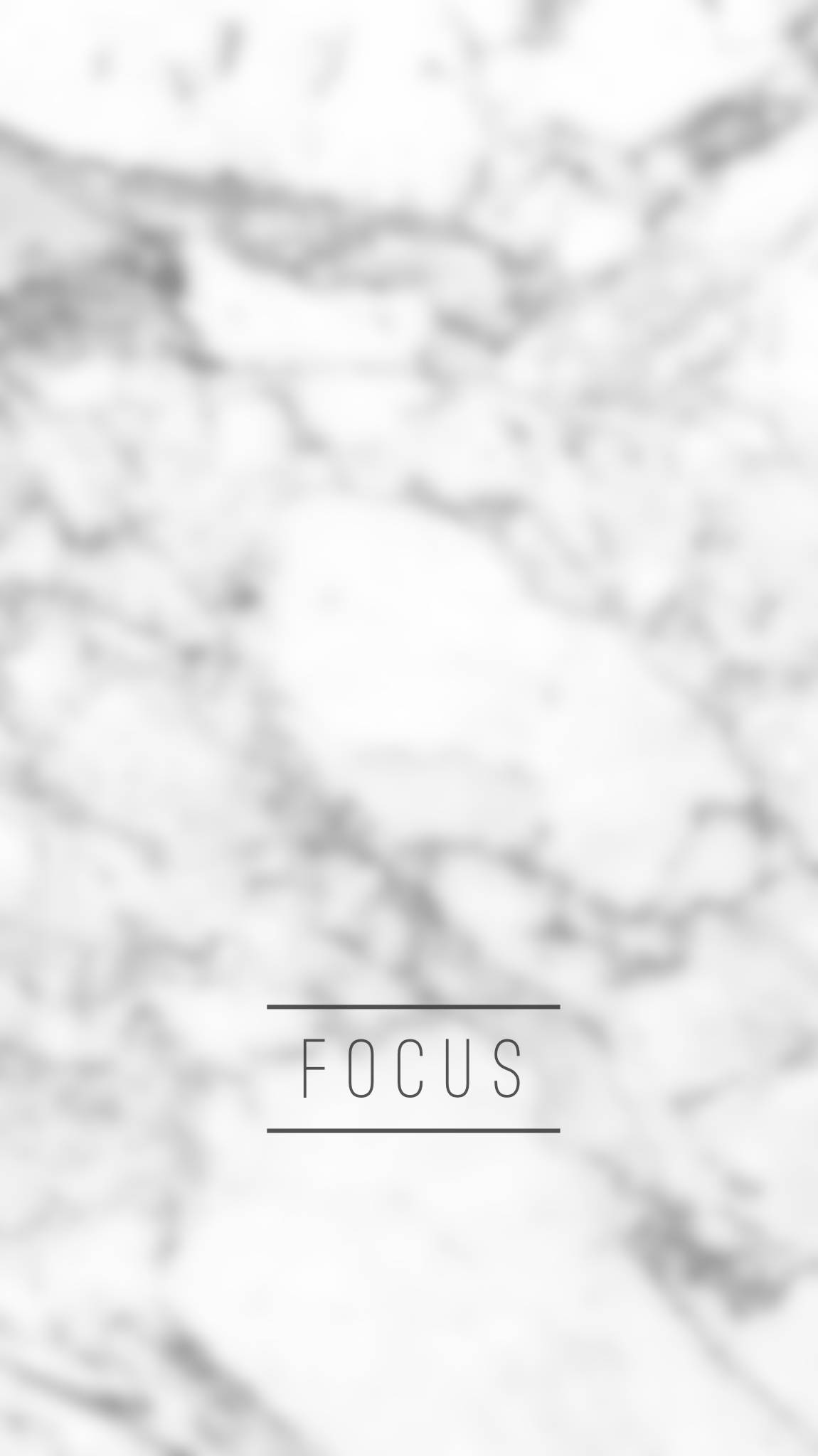 White Marble 桌布 壁紙 — 柔和模糊的白色大理石背景，中央有極簡文字焦點，以細線框住。
