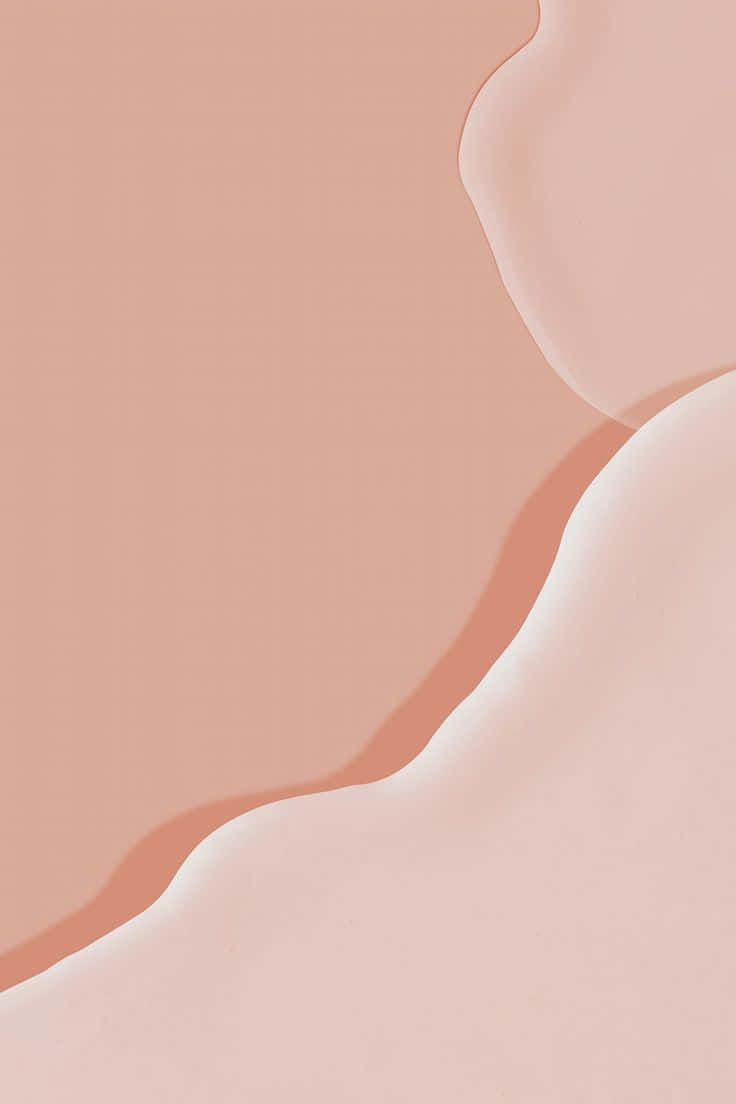 Nude Color 桌布 壁紙 — 柔和流動的抽象形狀，以淡雅的蜜桃色和奶油色調，營造出平靜的極簡構圖。