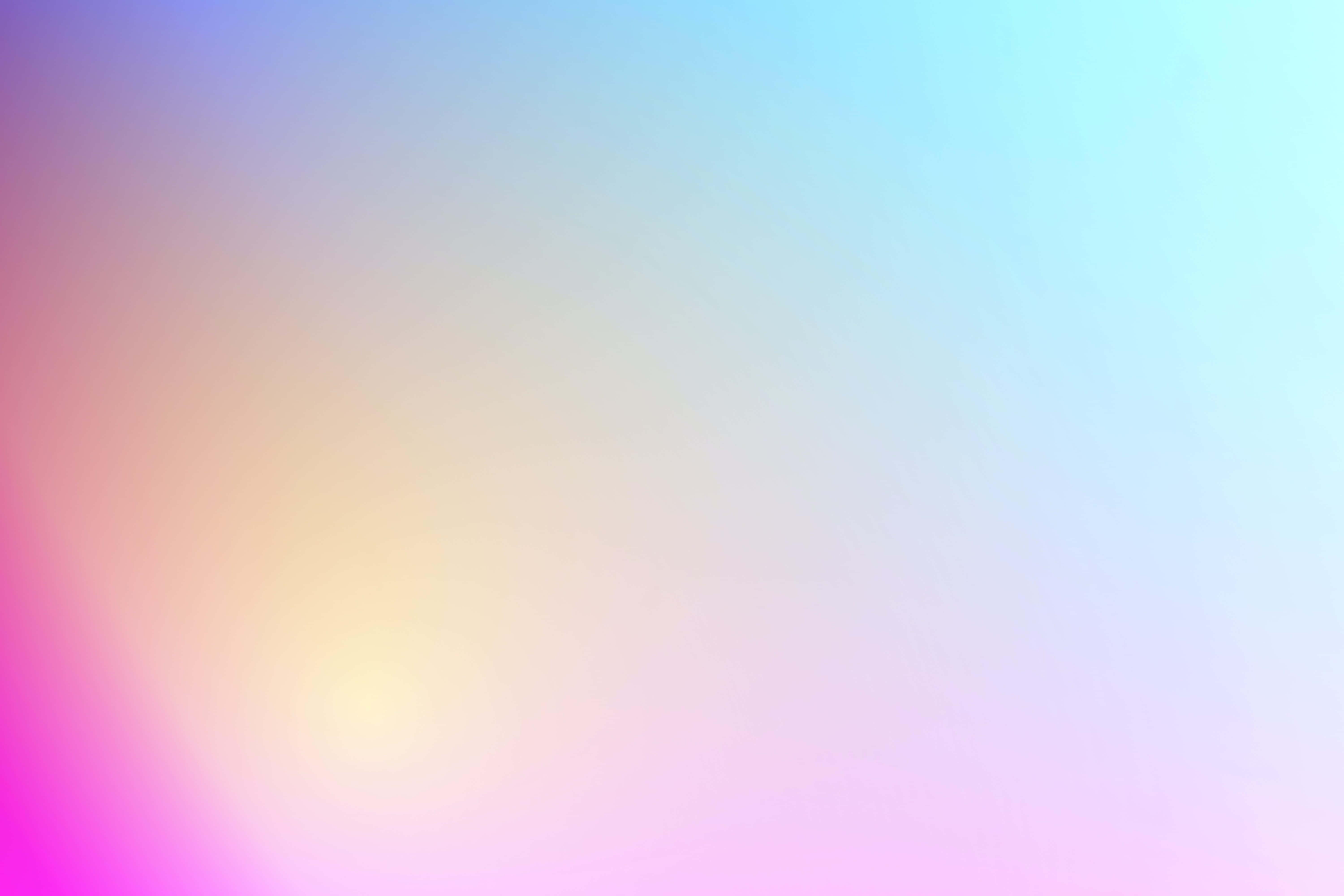 Pastel Gradient 桌布 壁紙 — 柔和漸層壁紙，融合粉紅、紫色、黃色和藍色，呈現夢幻般的抽象光芒。
