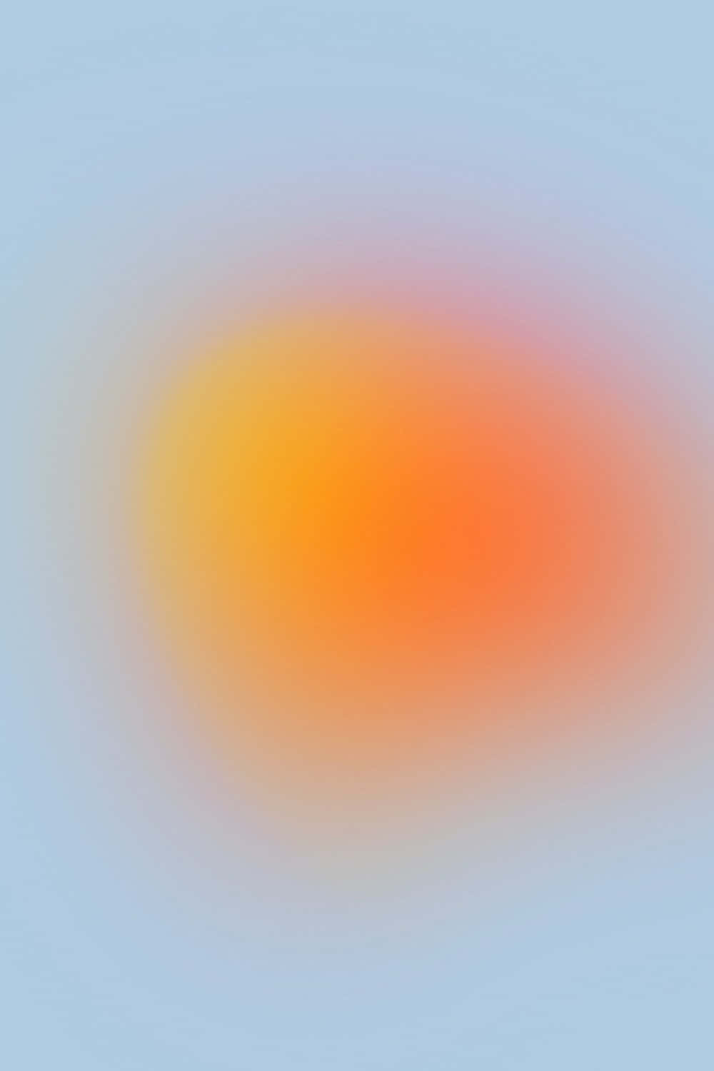 Pastel Gradient 桌布 壁紙 — 柔和漸層從溫暖的橙色中心擴散到清涼的藍色邊緣，營造出平靜的抽象光芒。
