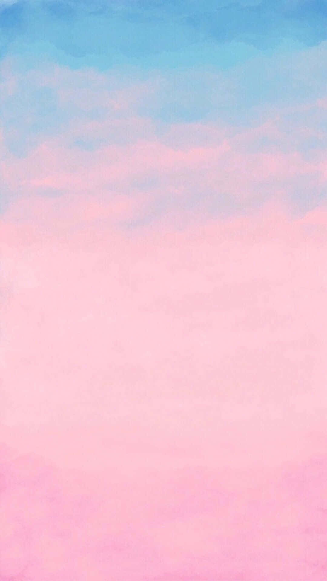 Aesthetic Pastel 桌布 壁紙 — 柔和漸層的天空從頂部的粉藍色過渡到底部的柔和粉紅色，營造出夢幻的黃昏氛圍。