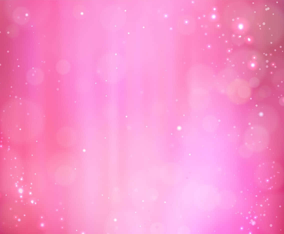 Pink Abstract 桌布 壁紙 — 柔和漸層粉紅色背景，帶有發光散景燈光和閃爍粒子，營造夢幻魔法氛圍。