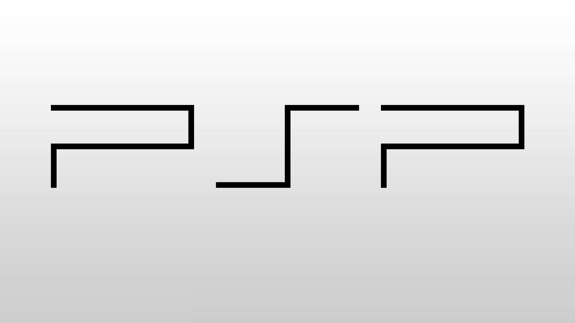 Psp 桌布 壁紙 — 柔和漸變灰色背景上的簡約黑色幾何標誌。