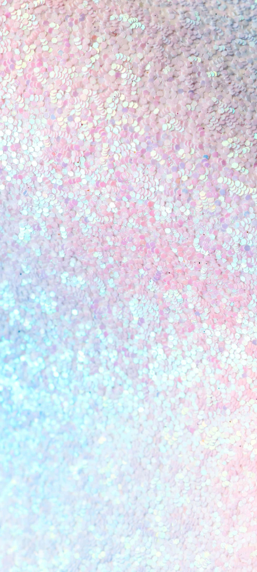 1080x2400 桌布 壁紙 — 柔和漸變的粉彩粉紅和藍色亮粉粒子在框架上閃爍。