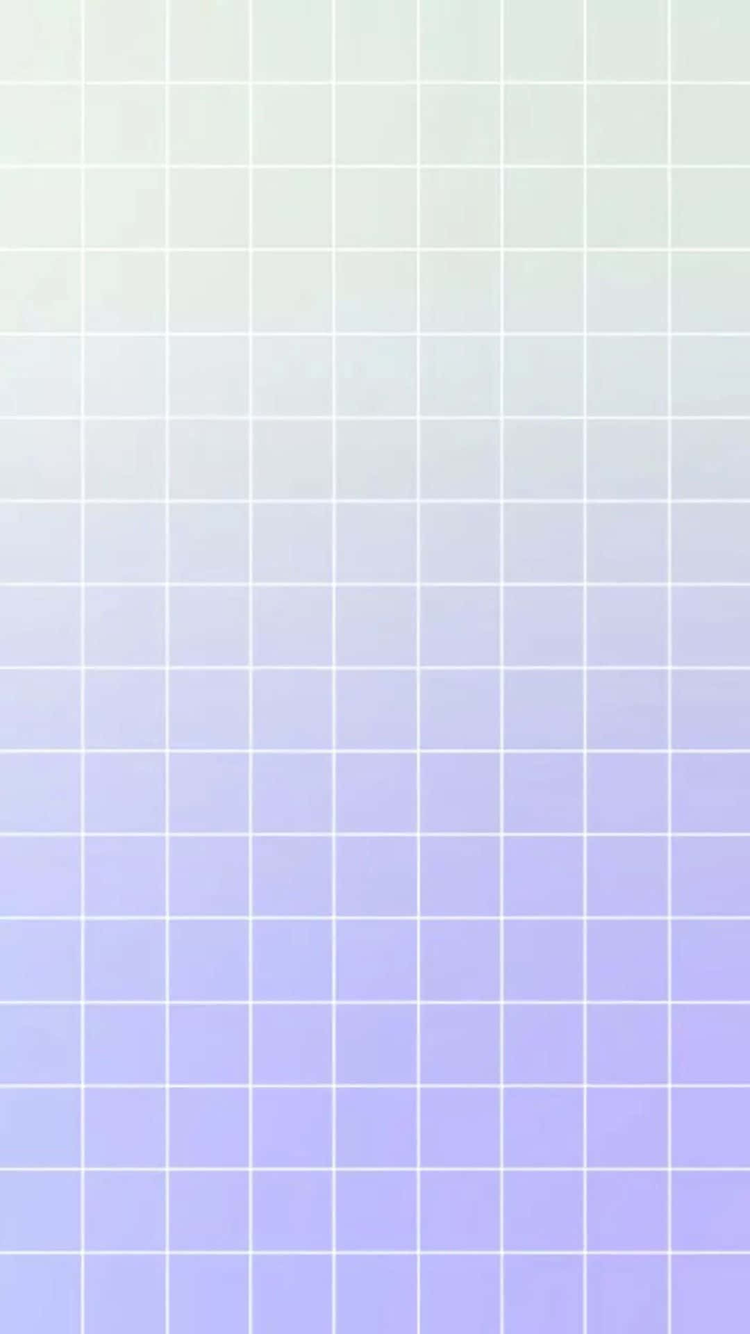 Pastel Aesthetic Grid 桌布 壁紙 — 柔和漸變網格圖案，從淡綠色漸變至薰衣草紫色，呈現極簡數位桌布風格。