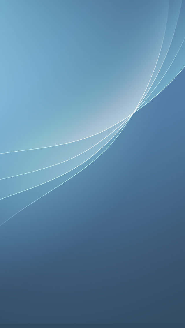 Minimalist Blue 桌布 壁紙 — 柔和漸變藍色背景，搭配流動的白色曲線，創造出極簡的數位抽象設計。