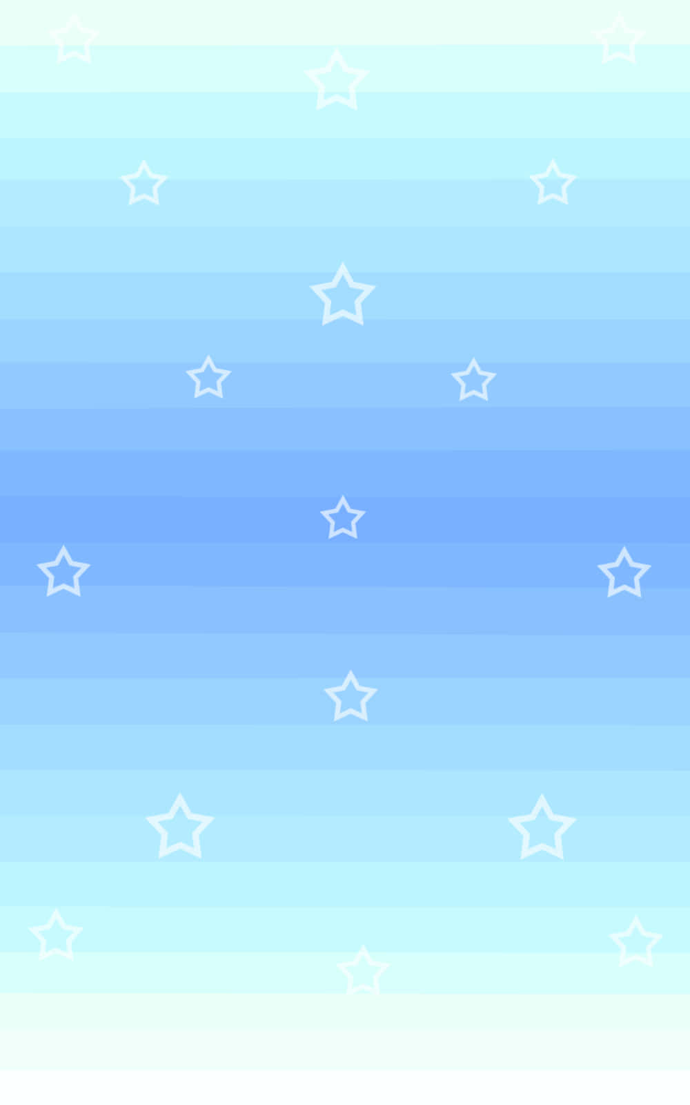 Cute Stars 桌布 壁紙 — 柔和漸變藍色背景，散落白色星星輪廓，營造寧靜的天體圖案。
