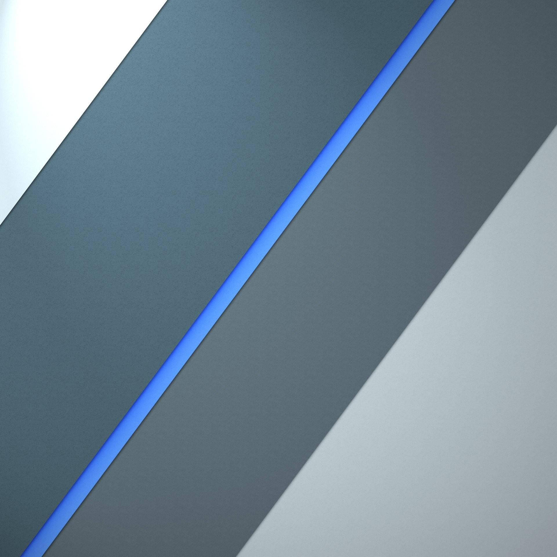 Android Material Design 桌布 壁紙 — 柔和灰色的對角條紋和充滿活力的藍色線條，以乾淨的幾何線條創造出現代抽象構圖。