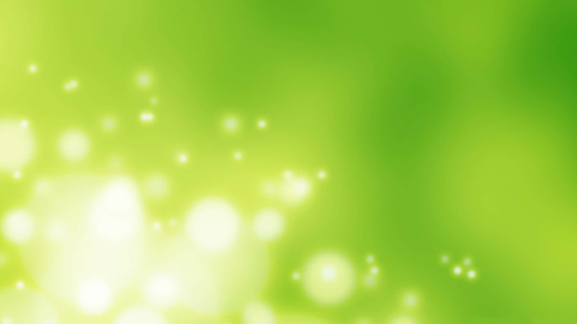 漸層 桌布 壁紙 — 柔和發光的散景燈光漂浮在充滿活力的萊姆綠和淡黃色的漸變上。