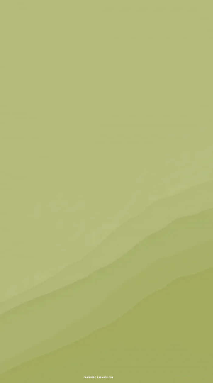 Olive Green iPhone 桌布 壁紙 — 柔和的啞光橄欖綠色漸變，搭配微妙的波浪層次，營造出平靜的抽象背景。