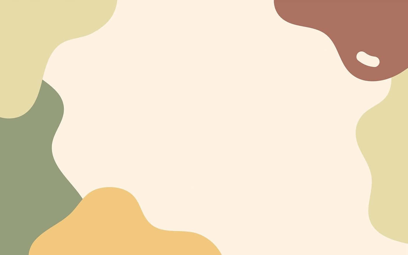 Pastel Minimalist 桌布 壁紙 — 柔和的大地色調抽象形狀框住一個空白中心，猶如現代極簡主義畫布。