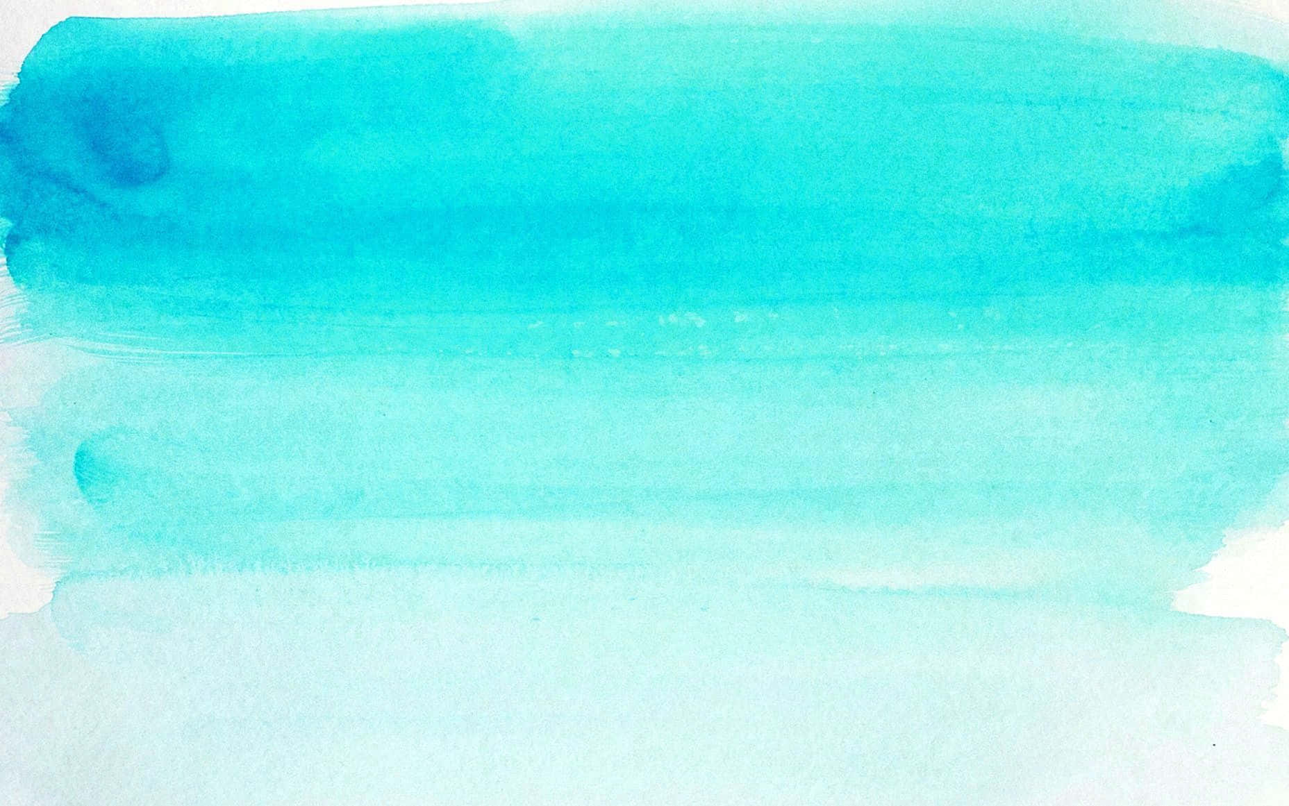 Blue Watercolor 桌布 壁紙 — 柔和的層疊松石綠水彩洗滌在紋理紙上融入淡藍色，帶有細微的筆觸變化。