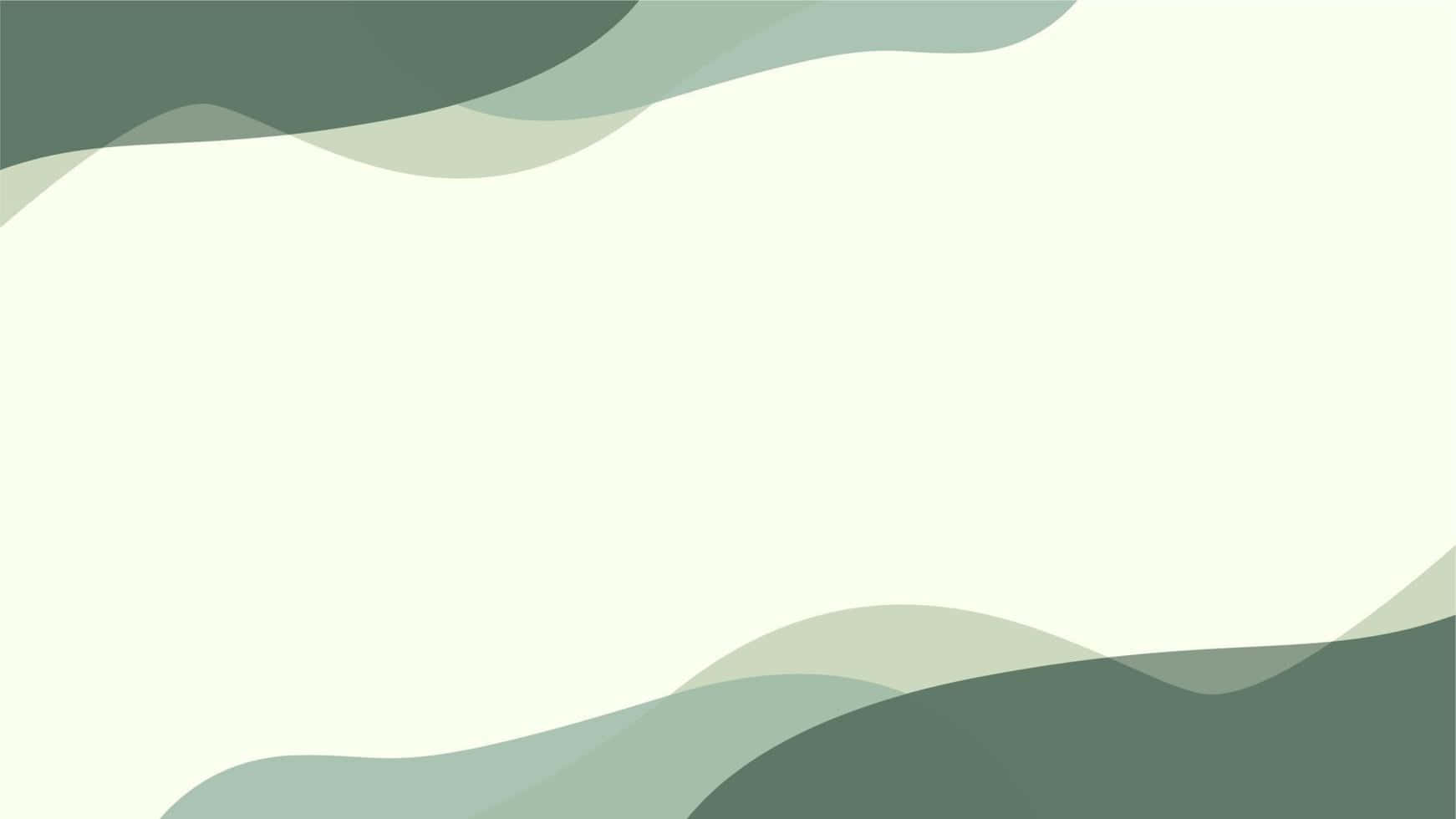 Wave 桌布 壁紙 — 柔和的抽象波浪，以柔和的綠色和奶油色調，營造出平靜的極簡背景。