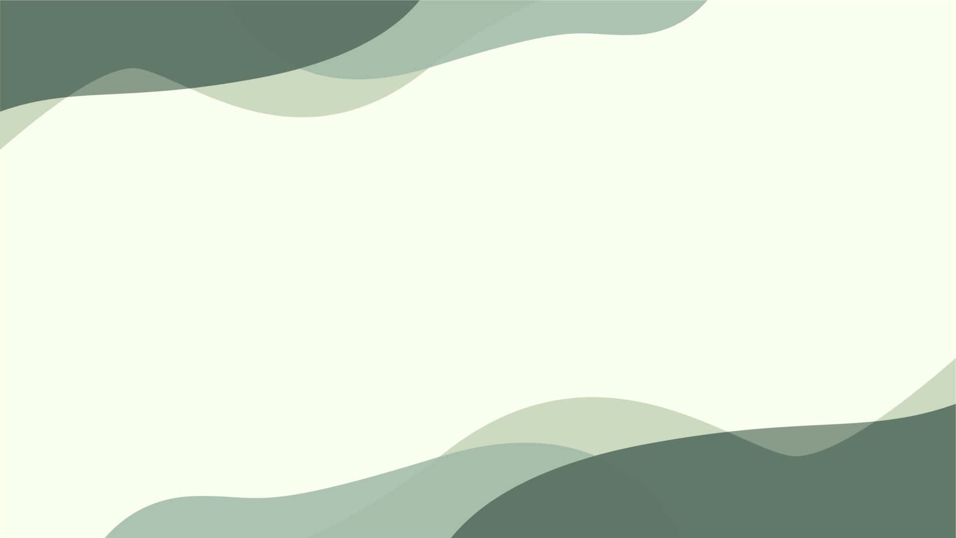 Sage Green Laptop 桌布 壁紙 — 柔和的抽象波浪以柔和的綠色色調在淡奶油色背景上輕輕流動。