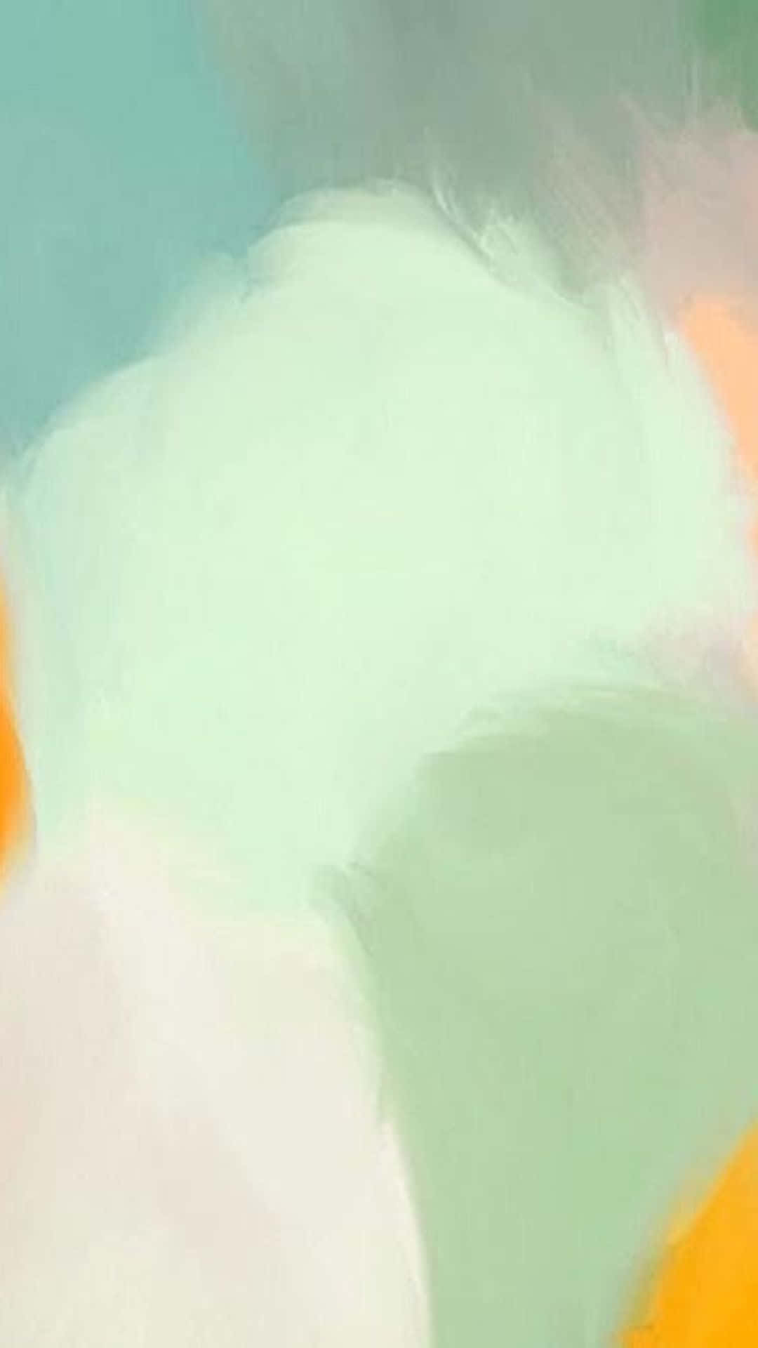 pastel 桌布 壁紙 — 柔和的抽象筆觸將薄荷綠、蜜桃色和藍綠色融合在夢幻的水彩洗滌中。
