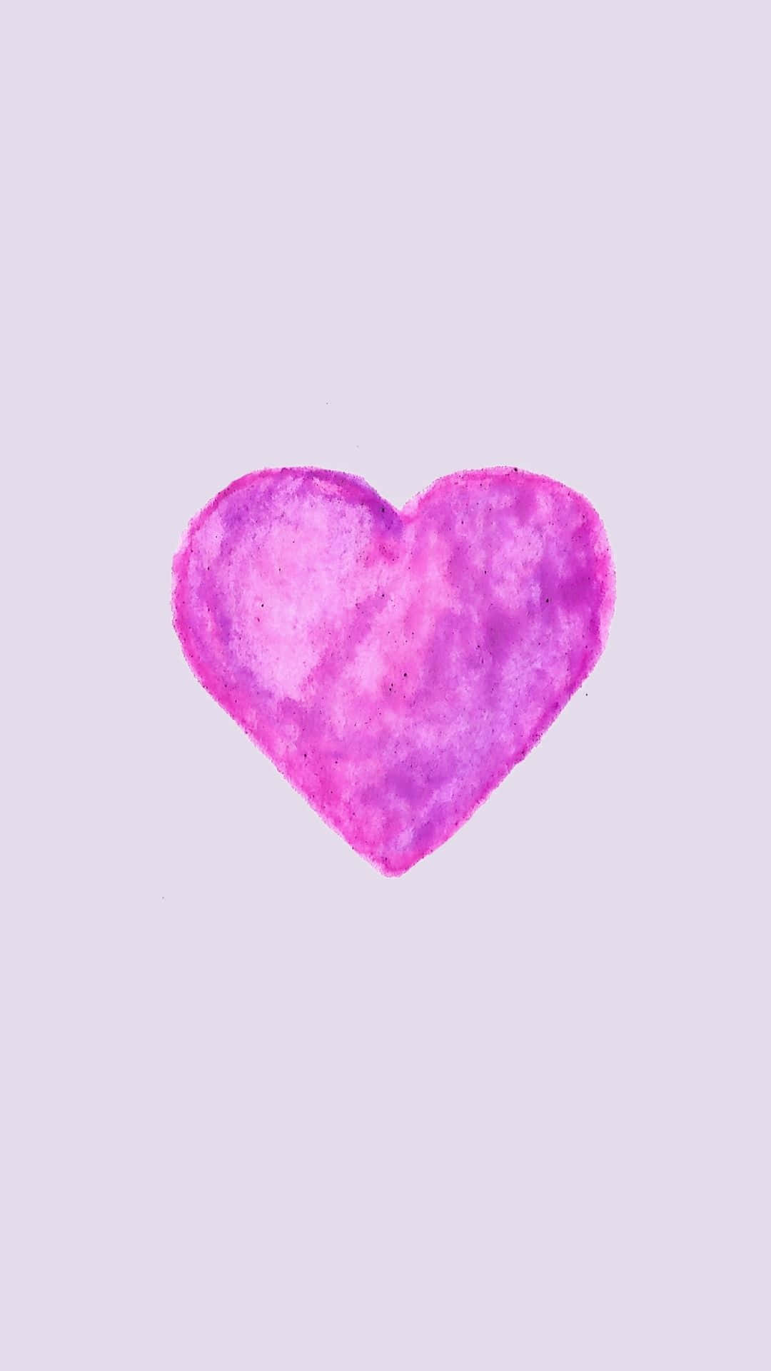 Heart 桌布 壁紙 — 柔和的水彩心形，以粉紅和紫色調浮現在淡薰衣草背景上。
