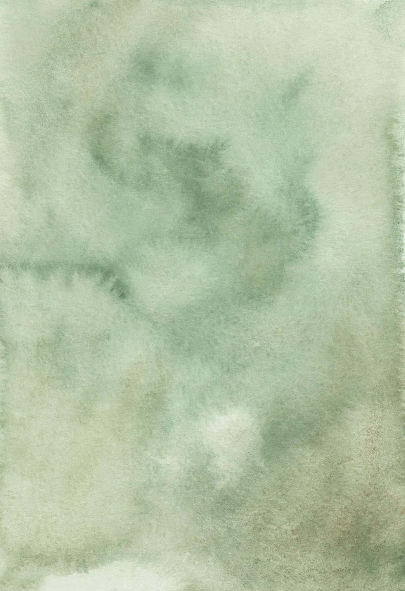 Green Phone 桌布 壁紙 — 柔和的水彩洗滌，採用柔和的綠色和米色，帶有細膩的紋理和溫和的漸變。