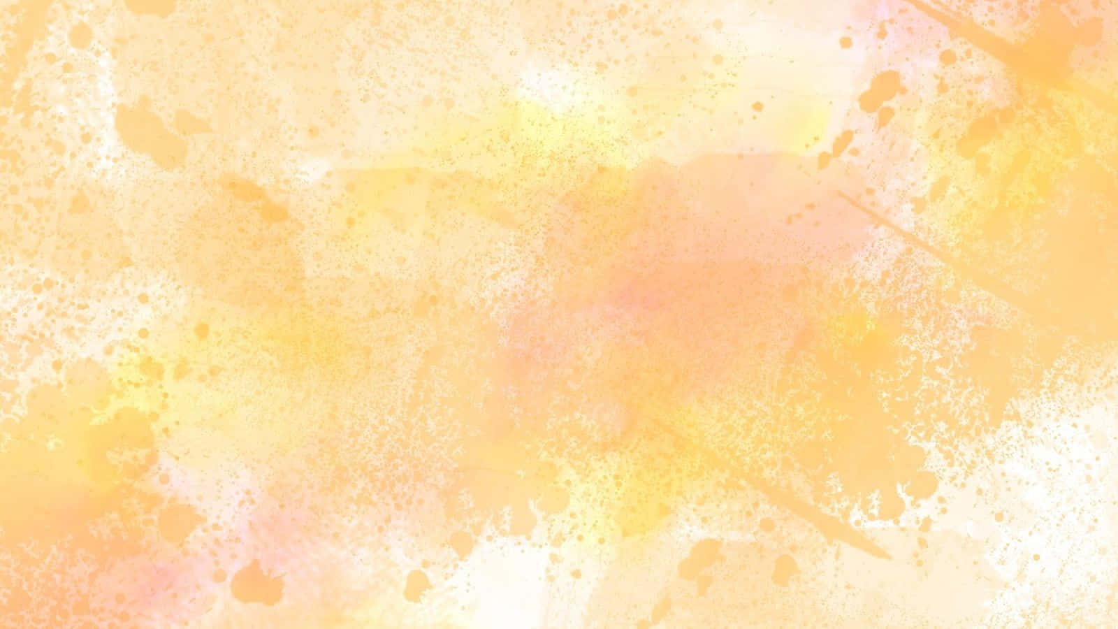 Paint Splash 桌布 壁紙 — 柔和的水彩洗滌，溫暖的黃色、橙色和粉紅色，帶有飛濺和筆觸，營造出夢幻般的抽象背景。